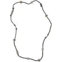 Behave – Ketting – Minimalistisch design – Zwartgrijs – Rustieke look – 88 cm
