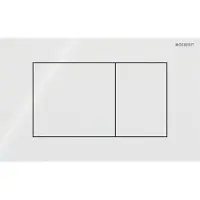 Geberit drukplaat sigma 40, 2-toets square glas wit