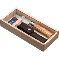 Opinel No.08 Zakmes - RVS - Olijfhout - Houten kistje