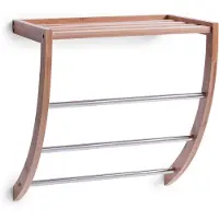 Zeller Present Wandplank Handdoekenrek Bamboe/verchroomd metaal, 38x24x40 cm