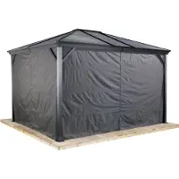 Sojag Paviljoengordijnen van polyester, donkergrijs 10x10