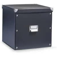 Zeller Opbergdoos met deksel 33x33x32 cm zwart