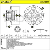 RIDEX 654W0271 Wiellagerset