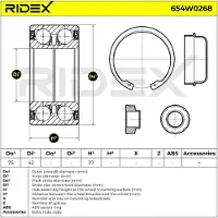 RIDEX 654W0268 Wiellagerset