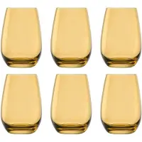 Ich-zapfe Set van 6 - Waterglazen 465 ml - ELEMENTS - Gekleurde Drinkglazen, amber