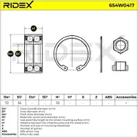 RIDEX 654W0417 Wiellagerset