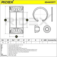 RIDEX 654W0577 Wiellagerset