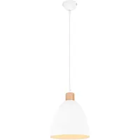 TRIO Hanglamp Jagger wit met houtbruin
