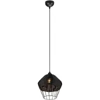 Reality Zwarte hanglamp large metaal rotanvlechtwerk Borka
