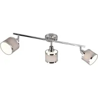 TRIO AROSA - Spot - Chroom - excl. 3x E14 28W - Lampenkap grijs