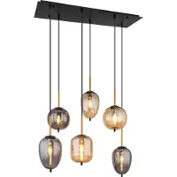 Globo Lighting 6-lichts hanglamp Blacky zwart