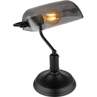 Globo Lighting Zwarte Bureaulamp Antique Met Smoke Glas