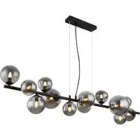 Globo Lighting Design hanglamp Riha zwart met smoke glas
