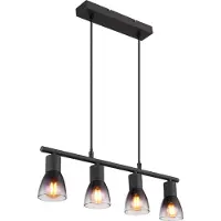 Globo Lighting Zwarte hanglamp Satella 4-lichts