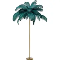 Kare Design vloerlamp Feather Palm, messing / goud, Woon-/ Eetkamer, metaal, Design, vloerlamp