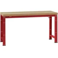 Manuflex werkbank Profi standaard, Tafelblad kunststof B 2000 x D 700, robijnrood