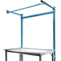 Manuflex Opbouwframe met giek, Basistafel STANDAARD werktafel/werkbank UNIVERSAL/PROFI, 1750 mm, briljantblauw