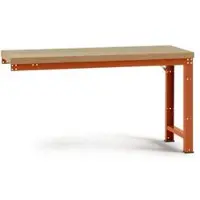 Manuflex aanbouw-werkbank Profi standaard, tafelblad multiplex, 1500 x 700 mm, roodoranje