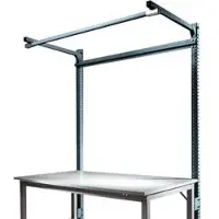 Manuflex Opbouwframe met giek, Aanbouwtafel SPECIAAL werktafel-/werkbank UNIVERSAL/PROFI, 1750 mm, antraciet