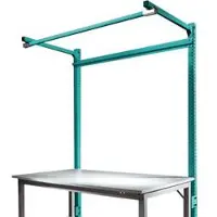 Manuflex Opbouwframe met giek, Aanbouwtafel SPECIAAL werktafel-/werkbank UNIVERSAL/PROFI, 1750 mm, waterblauw
