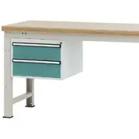 Manuflex onderbouw met schuifladen, voor werkbank Profi diepte 700 mm, waterblauw