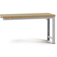 Manuflex aanbouw-werkbank Profi standaard, tafelblad multiplex, 2000 x 700 mm, aluminium zilver