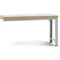 Manuflex aanbouw-werkbank Profi standaard, tafelblad kunststof, 2000 x 700 mm, aluminium zilver