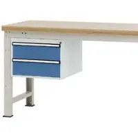 Manuflex onderbouw met schuifladen, voor werkbank Profi diepte 700 mm, lichtgrijs/briljantblauw
