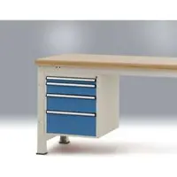 Manuflex onderbouw met schuifladen, voor werkbank Profi diepte 700 mm, lichtgrijs/briljantblauw