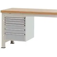 Manuflex onderbouw met schuifladen, voor werkbank Profi diepte 700 mm, aluminium zilver