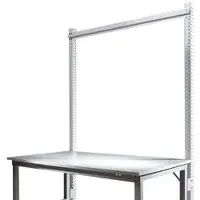 Manuflex Opbouwframe voor aanbouwtafel STANDAARD werktafel-/werkbanksysteem UNIVERSAL/PROFI, 2000 mm, aluminium zilver