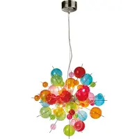 Näve Glazen hanglamp AURINIA, dimbaar, multicolor, Woon-/ Eetkamer, Glas, Jong wonen, hanglamp