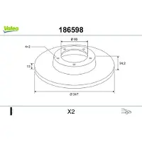 Valeo 186598 Remschijf