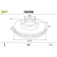 Valeo 186590 Remschijf