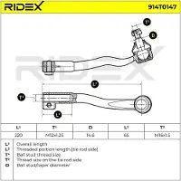 RIDEX 914T0147 Stuurkogel
