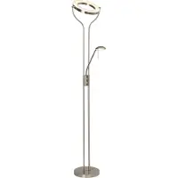 Brilliant LED plafondlamp Demian | tijdloze staande lamp met leesarm | metaal/glas | ijzer/chroom | dimbaar | 24 W