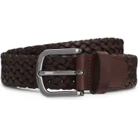 BOSS Geweven leren riem Maat 95