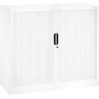 C+P rolluikkast Omnispace, 2 OH, afsluitbaar, B 1200 x D 420 x H 1030 mm, staal/kunststof, verkeerswit