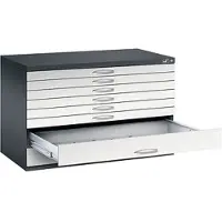 C+P Stalen planokast, voor formaten tot DIN A1, 8 laden