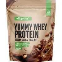 Vit4ever - Yummy Whey - Proteïnepoeder - Golden Nougat Praline - 908 g - Hoog eiwitgehalte - Laag in suiker en vet - Uitstekende oplosbaarheid