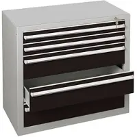 Schulte Lagertechnik ladeblok voor uitschuifbaar baliesysteem MULTIplus, 5 laden, frontpaneel, B 1000 x D 500 x H 900 mm, staal, lichtgrijs/diepzwart