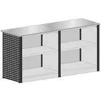 Schulte Lagertechnik uitschuifbaar baliesysteem MULTIplus Set 1, recht, 1 x startmodule/1 x eindmodule, met werkbladen