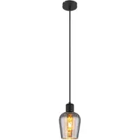 Globo Lighting Hanglamp RYAN 13.5 cm 1-lichts Zwart, Smoked
