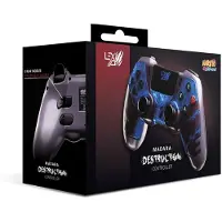 Lexip Madara "Destruction" draadloze controller - Exclusief Naruto Shippuden anime design - bekabeld of draadloos via 2,4 GHz USB dongle - Geschikt voor PC en Nintendo Switch - zwart, paars, blauw