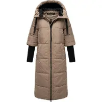 NAVAHOO Wintermantel 'Ciao Miau XIV' donkerbeige / zwart