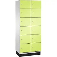 C+P Cambio lockerkast, 2 vakken, 12 vakken, met plint, B 800 x D 525 x H 1980 mm, lichtgrijs/kleedgroen