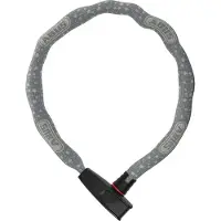 ABUS Kettingslot Catena 6806K – Lichtgewicht fietsslot gemaakt van gehard staal met een modieuze textielomhulsel – Vierkante ketting met beveiligingsniveau 6 – 85 cm – Grijs met sterrenpatroon