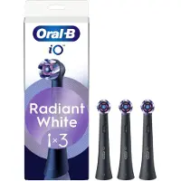 Oral-B - iO Series Radiant White Replacement Brush Heads - Black - 3 count