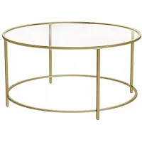 Leobert Bijzettafeltje - - Goudkleurig/Transparant - 84 x 45,5 cm