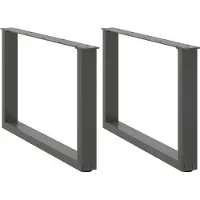 vidaXL Salontafelpoten 2 st U-vormig 60x(42-43) cm staal antraciet
